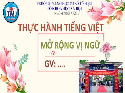 Bài giảng Ngữ văn Lớp 6 (Sách Cánh diều) - Bài 5, Tiết 7+8: Thực hành Tiếng Việt: Mở rộng vị ngữ - Trường THCS Tô Hiệu