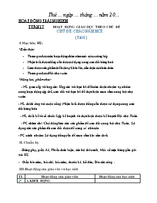 Kế hoạch bài dạy Hoạt động trải nghiệm Lớp 2 Chân trời sáng tạo - Tuần 17