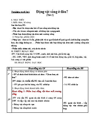 Kế hoạch bài dạy Tự nhiên và xã hội Lớp 2 Chân trời sáng tạo - Tuần 16