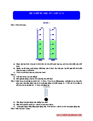 12 Đề thi học kì I môn Vật lí Lớp 6