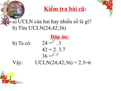 Bài giảng môn Toán Lớp 6 - Tiết 34: Bội chung nhỏ nhất