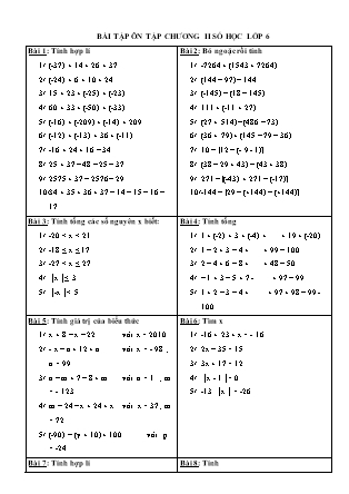 Bài tập Toán Lớp 6 - Số nguyên
