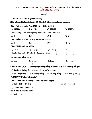 Bài tập Toán ôn hè cho học sinh Lớp 5 chuyển cấp lên Lớp 6 (Có lời giải)