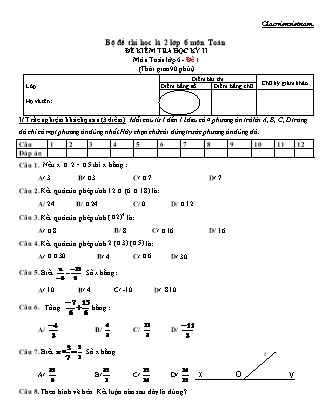 Bộ đề thi học kì 2 Lớp 6 môn Toán (Có đáp án)