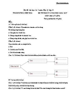 Bộ đề thi học kì 2 môn Địa lý Lớp 6 (Có đáp án)