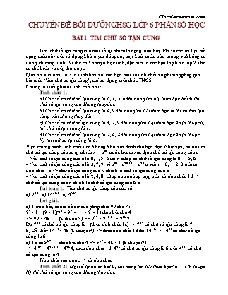 Chuyên đề bồi dưỡng học sinh giỏi Lớp 6 - Phần số học