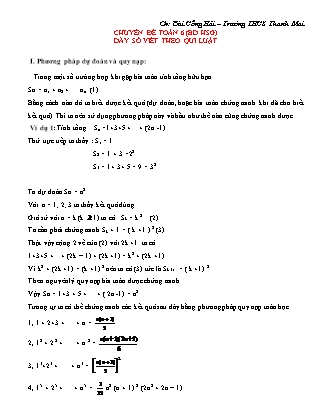 Chuyên đề bồi dưỡng học sinh giỏi môn Toán Lớp 6 - Dãy số viết theo quy luật