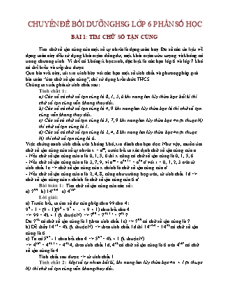 Chuyên đề bồi dưỡng học sinh giỏi môn Toán Lớp 6 phần Số học