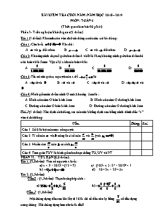 Đề kiểm tra cuối năm môn Toán Lớp 6 - Đề 2 (Có đáp án) - Năm học 2018-2019