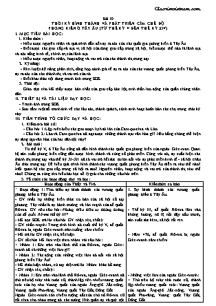 Giáo án môn Lịch sử Lớp 10 - Bài 10: Thời kỳ hình thành và phát triển của chế độ phong kiến ở Tây âu (Từ thế kỷ V đến thế kỷ XIV)