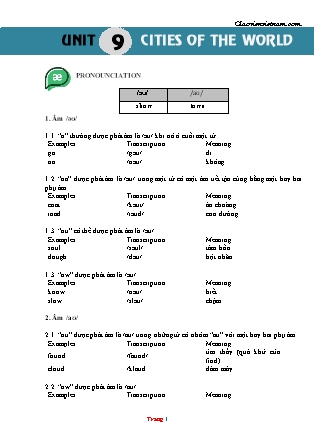 Ôn tập Tiếng Anh Lớp 6 Global success - Unit 9: Cities of the world