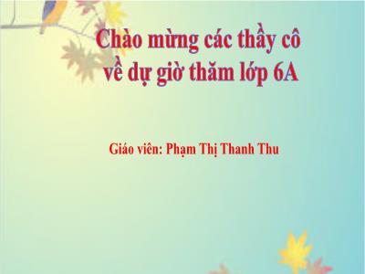 Bài giảng Toán Lớp 6 - Tiết 11: Luyện tập chung - Phạm Thị Thanh Thu