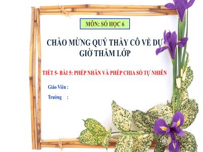 Bài giảng Toán Khối 6 (Sách Kết nối tri thức với cuộc sống) - Tiết 5, Bài 5: Phép nhân và phép chia số tự nhiên