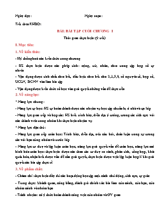 Giáo án Đại số Lớp 6 (Sách Cánh Diều) - Bài: Ôn tập cuối chương I