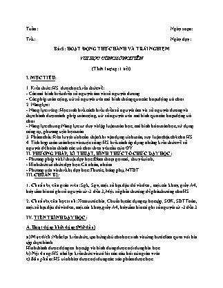 Giáo án Đại số Lớp 6 (Sách Chân trời sáng tạo) - Chương 2 - Bài 5: Hoạt động thực hành và trải nghiệm vui học cùng số nguyên