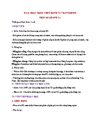 Giáo án Đại số Lớp 6 (Sách Chân trời sáng tạo) - Chương 5 - Bài 8: Hoạt động thực hành và trải nghiệm. Phân số quanh ta