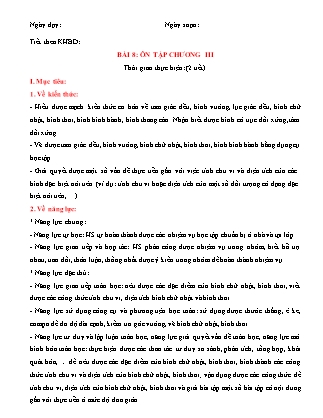 Giáo án Hình học Lớp 6 (Sách Cánh Diều) - Bài 8: Ôn tập Chương III