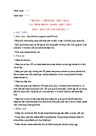 Giáo án Hình học Lớp 6 (Sách Chân trời sáng tạo) - Bài 5: Ôn tập Chương 3