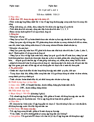 Giáo án Toán 6 (Sách Cánh Diều) - Tiết 23: Ôn tập giữa kì I