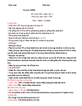 Giáo án Toán Khối 6 (Sách Cánh Diều) - Bài: Ôn tập giữa học kỳ I