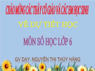Bài giảng Đại số Lớp 6 (Sách Kết nối tri thức với cuộc sống) - Bài 13: Tập hợp các số nguyên - Nguyễn Thị Thúy Hằng