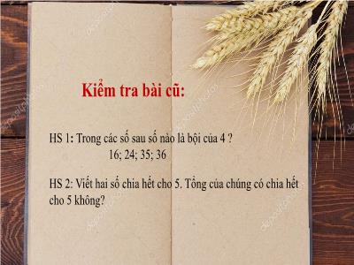 Bài giảng Toán Lớp 6 (Sách Kết nối tri thức với cuộc sống) - Tiết 14, Bài 8: Quan hệ chia hết và tính chất (Tiếp)