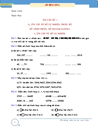 Bài tập ôn hè môn Toán Lớp 5 lên Lớp 6