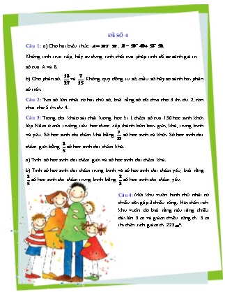 Bài tập ôn hè môn Toán Lớp 6 - Đề số 4 Bài tập ôn hè môn Toán Lớp 6 - Đề số 4