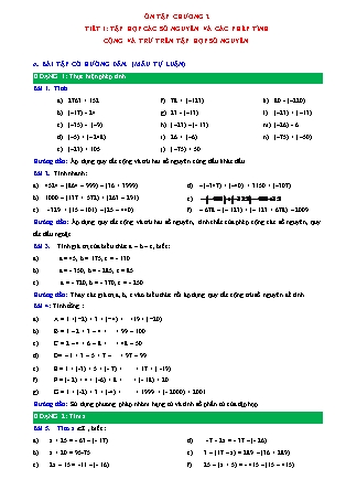 Đề cương ôn tập môn Toán Lớp 6 (Sách Chân trời sáng tạo) - Bài: Ôn tập Chương 2 (Tiết 1) Đề cương ôn tập môn Toán Lớp 6 (Sách Chân trời sáng tạo) - Bài: Ôn tập Chương 2 (Tiết 1)