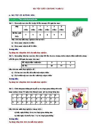 Đề cương ôn tập môn Toán Lớp 6 (Sách Chân trời sáng tạo) - Bài: Ôn tập Chương 9 (Tiết 2) Đề cương ôn tập môn Toán Lớp 6 (Sách Chân trời sáng tạo) - Bài: Ôn tập Chương 9 (Tiết 2)