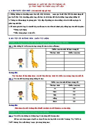 Đề cương ôn tập môn Toán Lớp 6 (Sách Chân trời sáng tạo) - Chương 4 - Bài 1: Thu thập và phân loại dữ liệu Đề cương ôn tập môn Toán Lớp 6 (Sách Chân trời sáng tạo) - Chương 4 - Bài 1: Thu thập và phân loại dữ liệu