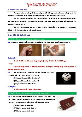 Đề cương ôn tập môn Toán Lớp 6 (Sách Chân trời sáng tạo) - Chương 9 - Bài 1: Phép thử nghiệm – sự kiện Đề cương ôn tập môn Toán Lớp 6 (Sách Chân trời sáng tạo) - Chương 9 - Bài 1: Phép thử nghiệm – sự kiện