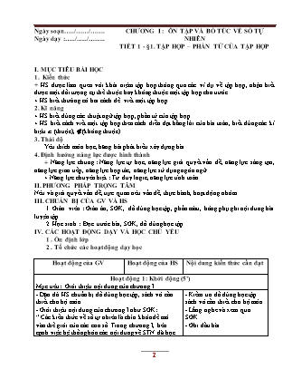Giáo án Đại số 6 - Chương trình cả năm Giáo án Đại số 6 - Chương trình cả năm