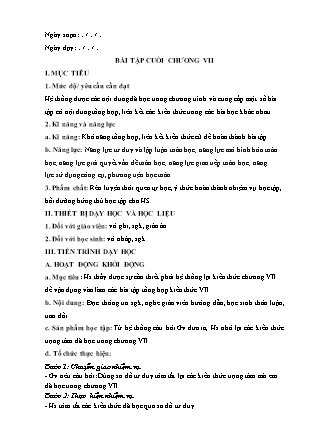Giáo án Đại số 6 (Sách Kết nối tri thức với cuộc sống) - Bài: Bài tập cuối Chương VII