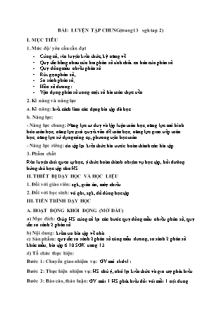 Giáo án Đại số 6 (Sách Kết nối tri thức với cuộc sống) - Bài: Luyện tập chung