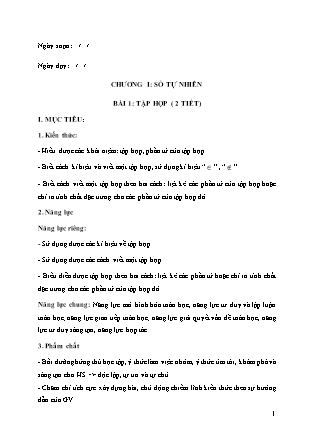 Giáo án Đại số Lớp 6 - Chương I đến V