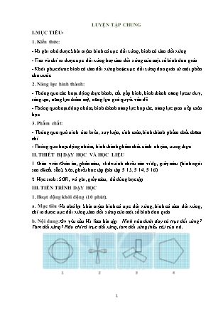 Giáo án Hình học Lớp 6 (Sách Kết nối tri thức với cuộc sống) - Bài: Luyện tập chung (Chương 5)