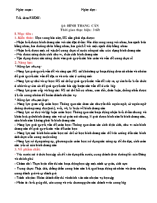 Giáo án Toán Khối 6 - Chương III - Bài 4: Hình thang cân