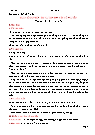 Giáo án Toán Khối 6 (Sách Chân trời sáng tạo) - Chương 2