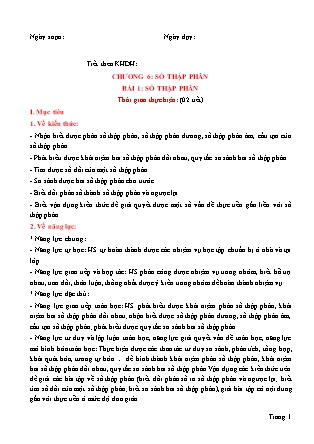 Giáo án Toán Khối 6 (Sách Chân trời sáng tạo) - Chương 6