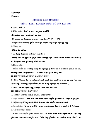 Giáo án Toán Khối 6 (Sách Chân trời sáng tạo) - Chương trình cả năm