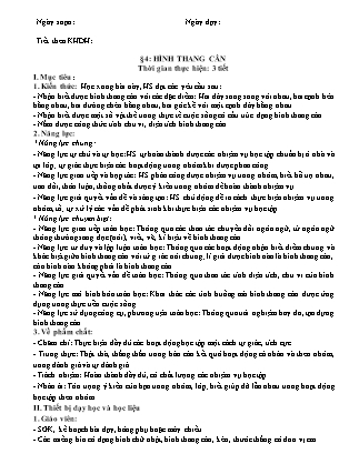 Giáo án Toán Lớp 6 - Bài 4: Hình thang cân