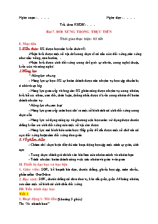 Giáo án Toán Lớp 6 - Bài 7: Đối xứng trong thực tiễn