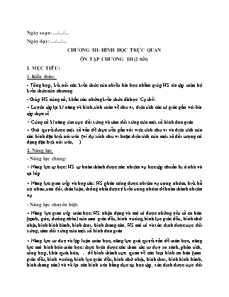 Giáo án Toán Lớp 6 - Bài: Ôn tập Chương III (2 tiết)