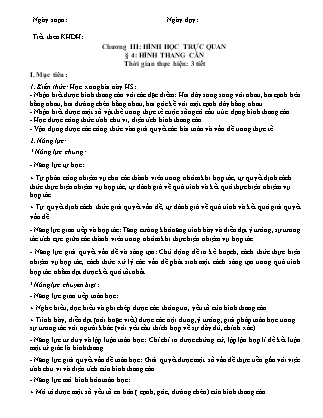 Giáo án Toán Lớp 6 - Chương III - Bài 4: Hình thang cân Giáo án Toán Lớp 6 - Chương III - Bài 4: Hình thang cân