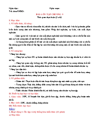 Giáo án Toán Lớp 6 (Sách Chân trời sáng tạo) - Bài 4: Ôn tập Chương 9