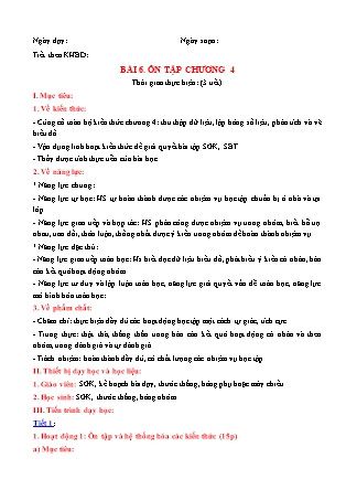 Giáo án Toán Lớp 6 (Sách Chân trời sáng tạo) - Bài 6: Ôn tập Chương 4 Giáo án Toán Lớp 6 (Sách Chân trời sáng tạo) - Bài 6: Ôn tập Chương 4