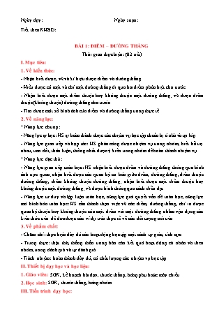 Giáo án Toán Lớp 6 (Sách Chân trời sáng tạo) - Chương 8 - Bài 1: Điểm. Đường thẳng (Tiết 1) - Lê Thị Hồng Thanh