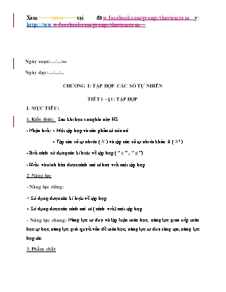 Giáo án Toán Lớp 6 (Sách Kết nối tri thức với cuộc sống) - Chương trình học kì I