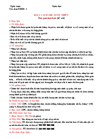 Giáo án Toán Lớp 6 (Sách Kết nối tri thức với cuộc sống) - Chương 1 - Bài 2: Cách ghi số tự nhiên